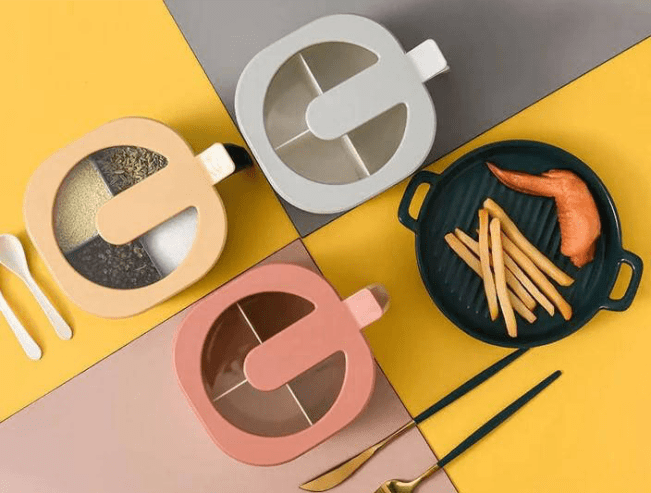 4 in 1 kitchen spice box with spoon by M. Bilal