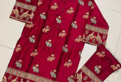 2 PCs women stiched linen suit by ONE SHOT YT 6