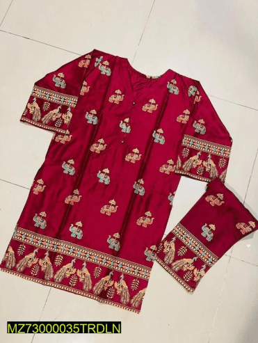 2 PCs women stiched linen suit by ONE SHOT YT 6