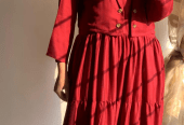 2 Pc Stitched Linen Plain Maxi by Rana Mazhar