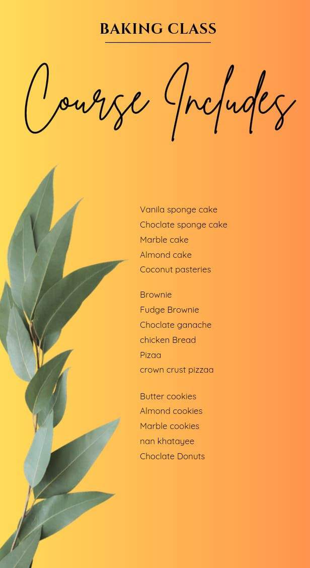 Baking and cooking classess by Saadiya Adeel