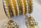 *White Pearls Bangles Set* by muskan khan
