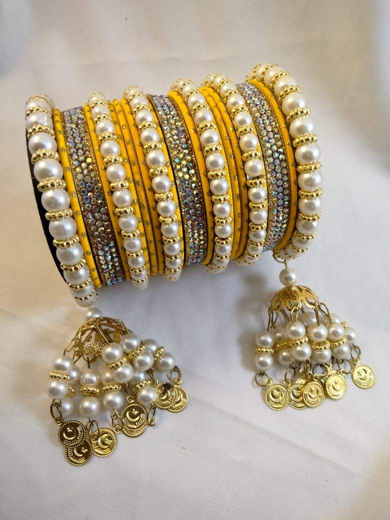 *White Pearls Bangles Set* by muskan khan