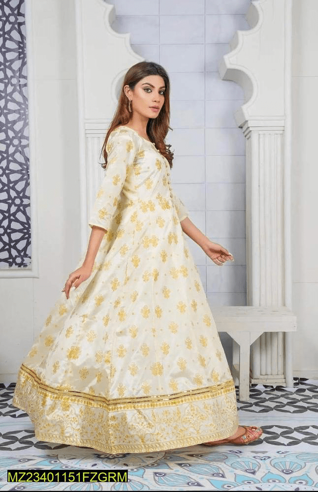 2 PCs Woman Stitched Silk Maxi by Hanan Shafique