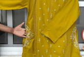 2 Pcs Woman,s Stitched linen Embroidered Suit by Usman Ali