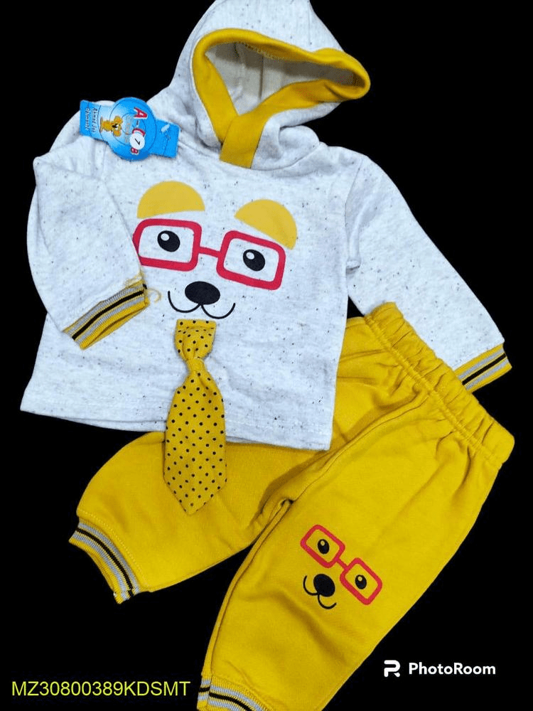 2 PCs baby boy stiched fleece printed suit by Hooriya Baloch