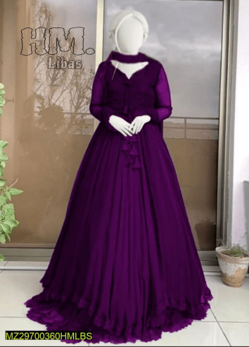 3 Pcs Women’s Stitched Chiffon Plain Maxi … Free home delivery by Muhammad Maqbool