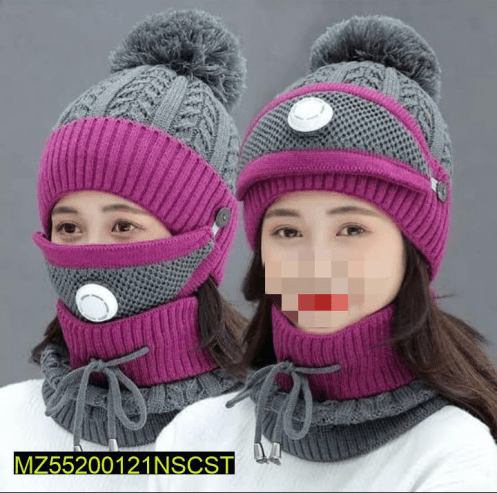 Beanie wool cap, Neck warmer and Mask with free home delivery 😇 by Muhammad Afaq