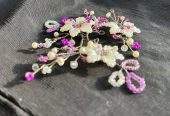 Floral Hair pins (white and purple) pack of 5 by Zarwish Javid
