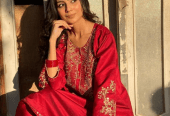 2 PCs women’s khaadi Embroidered suit by Hooriya Baloch