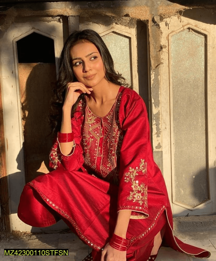 2 PCs women’s khaadi Embroidered suit by Hooriya Baloch