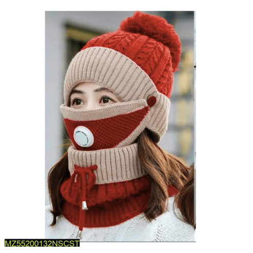 Beanie wool cap, Neck warmer and Mask with free home delivery 😇 by Muhammad Afaq