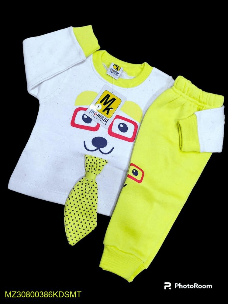 2 PCs baby boy stiched fleece printed suit by Hooriya Baloch