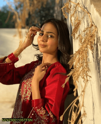 2 PCs women’s khaadi Embroidered suit by Hooriya Baloch