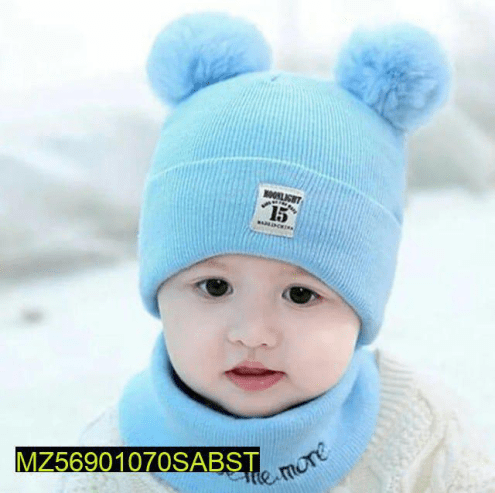 Kid’s Wool Plain Cap With Neck Warmer … Free home delivery by Muhammad Maqbool