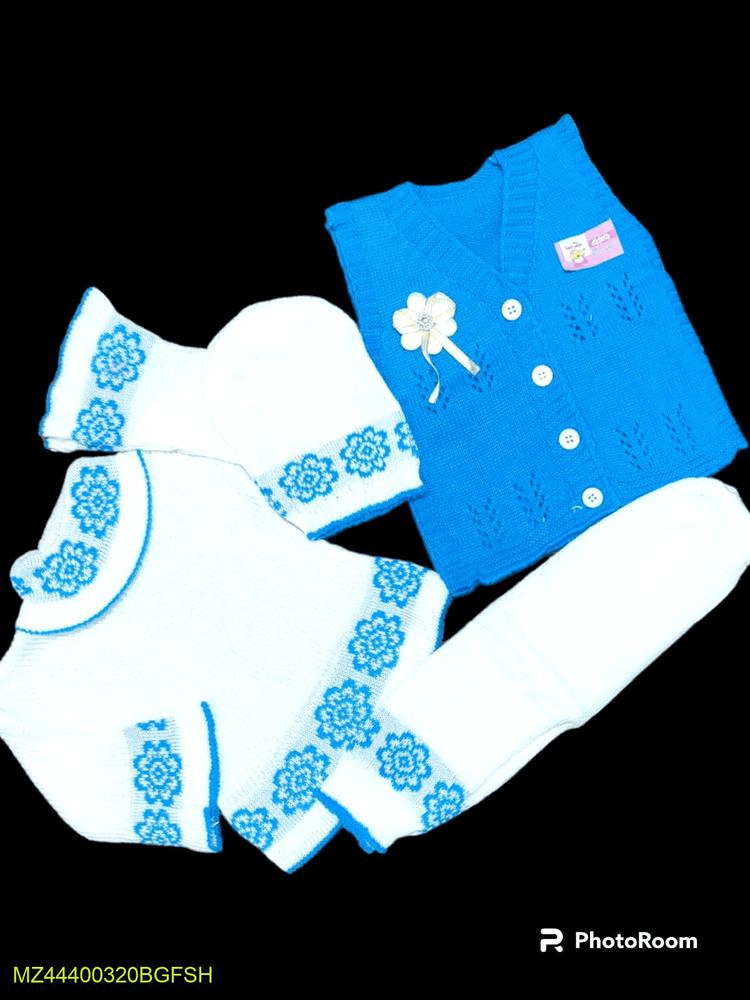 4 PCs baby girl stiched wool suit by Hooriya Baloch