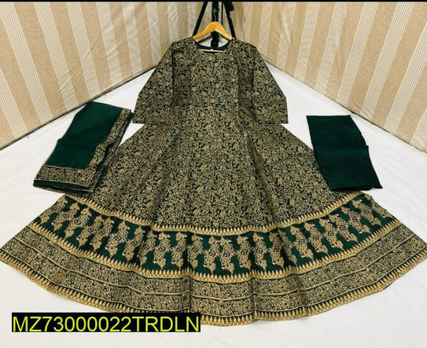 3 Pc Coton Silk Maxi by Rana Mazhar