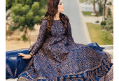 3 pcs woman’s stitched katan silk printed maxi by Jason nasir