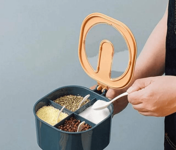 4 in 1 kitchen spice box with spoon by M. Bilal