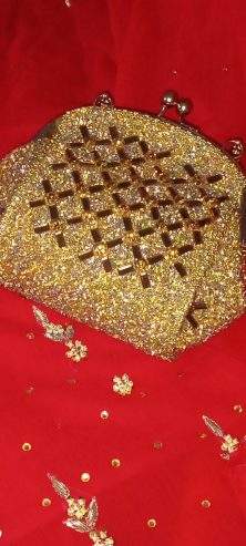 Pure Kora work shirt and dupatta with bridal bag by Mohsin Naveed