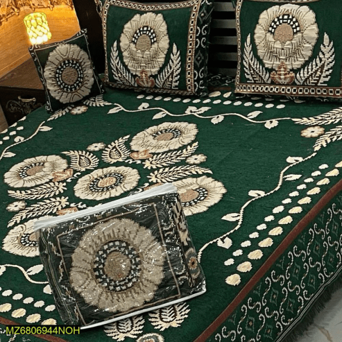 4 Pcs Velvet Jacquard Double Bedsheet … Free home delivery by Muhammad Maqbool