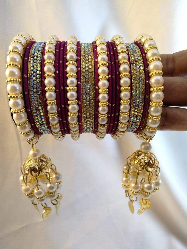 *White Pearls Bangles Set* by muskan khan