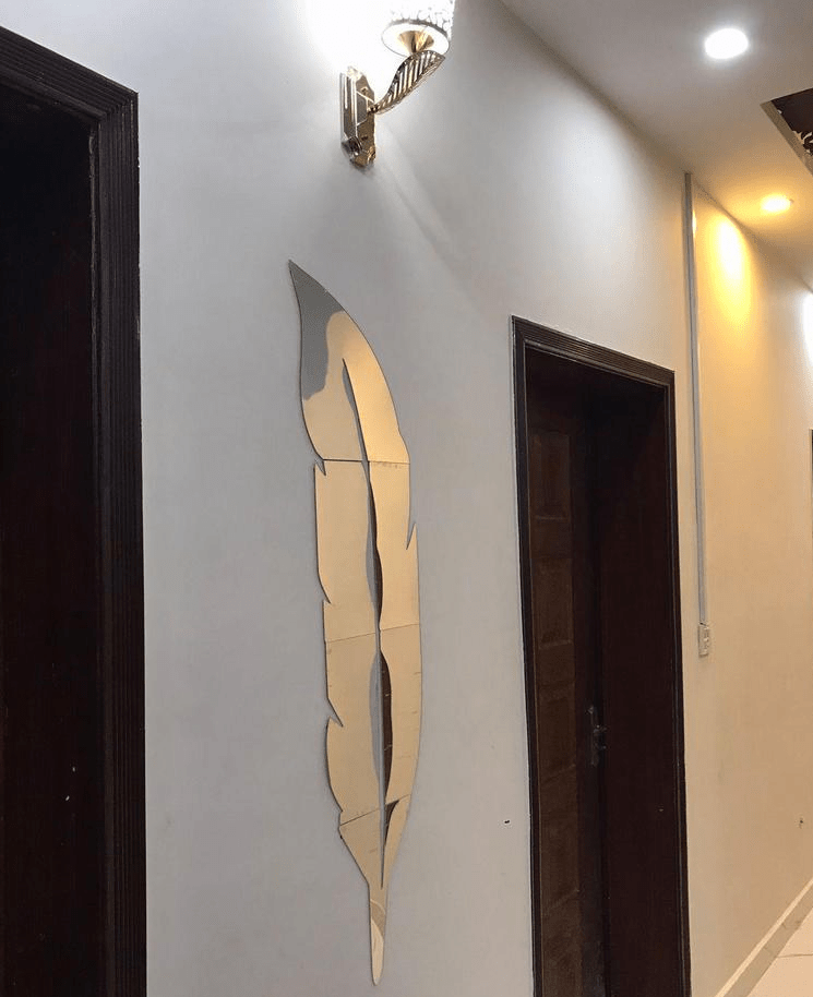 Leaf shaped wall mirror sticker by M. Bilal