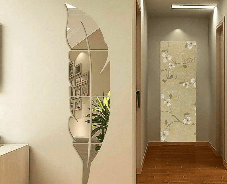 Leaf shaped wall mirror sticker by M. Bilal