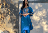 2 PCs women’s khaadi Embroidered suit by Hooriya Baloch