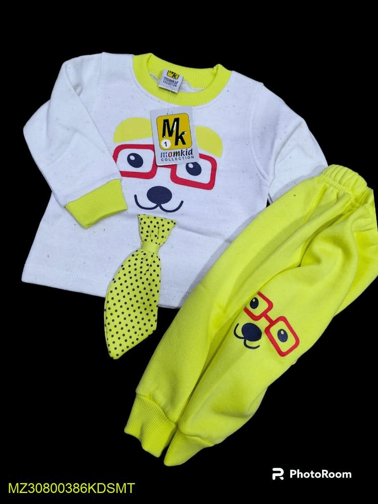 2 PCs baby boy stiched fleece printed suit by Hooriya Baloch