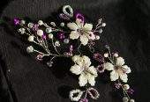 Floral Hair pins (white and purple) pack of 5 by Zarwish Javid