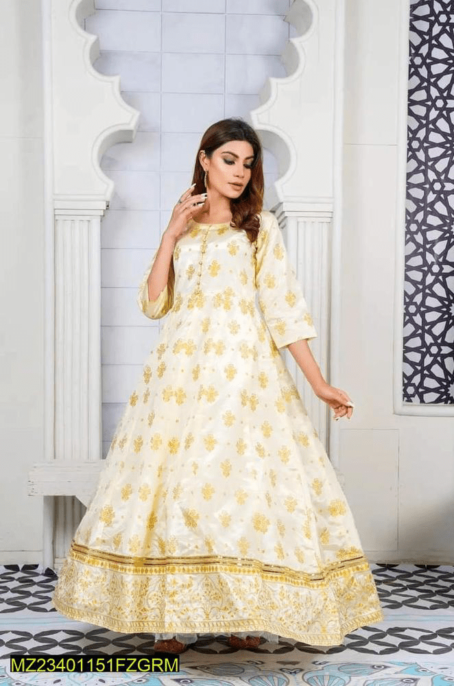 2 PCs Woman Stitched Silk Maxi by Hanan Shafique