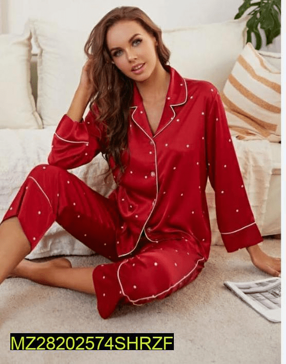 Silk printed sleep wear by Hooriya Baloch