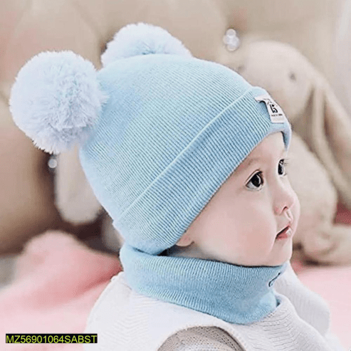 Kid’s Wool Plain Cap With Neck Warmer … Free home delivery by Muhammad Maqbool