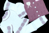 4 PCs baby girl stiched wool suit by Hooriya Baloch