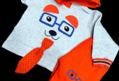 2 PCs baby boy stiched fleece printed suit by Hooriya Baloch