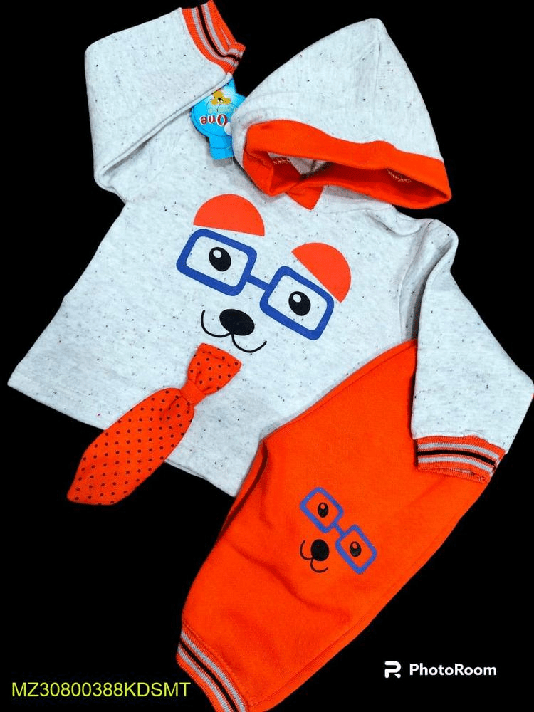 2 PCs baby boy stiched fleece printed suit by Hooriya Baloch
