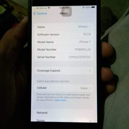 iPhone 7 non pta just finger not working battery 100 by Muhammad UMER Farooq
