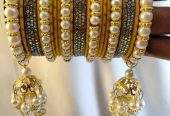 *White Pearls Bangles Set* by muskan khan
