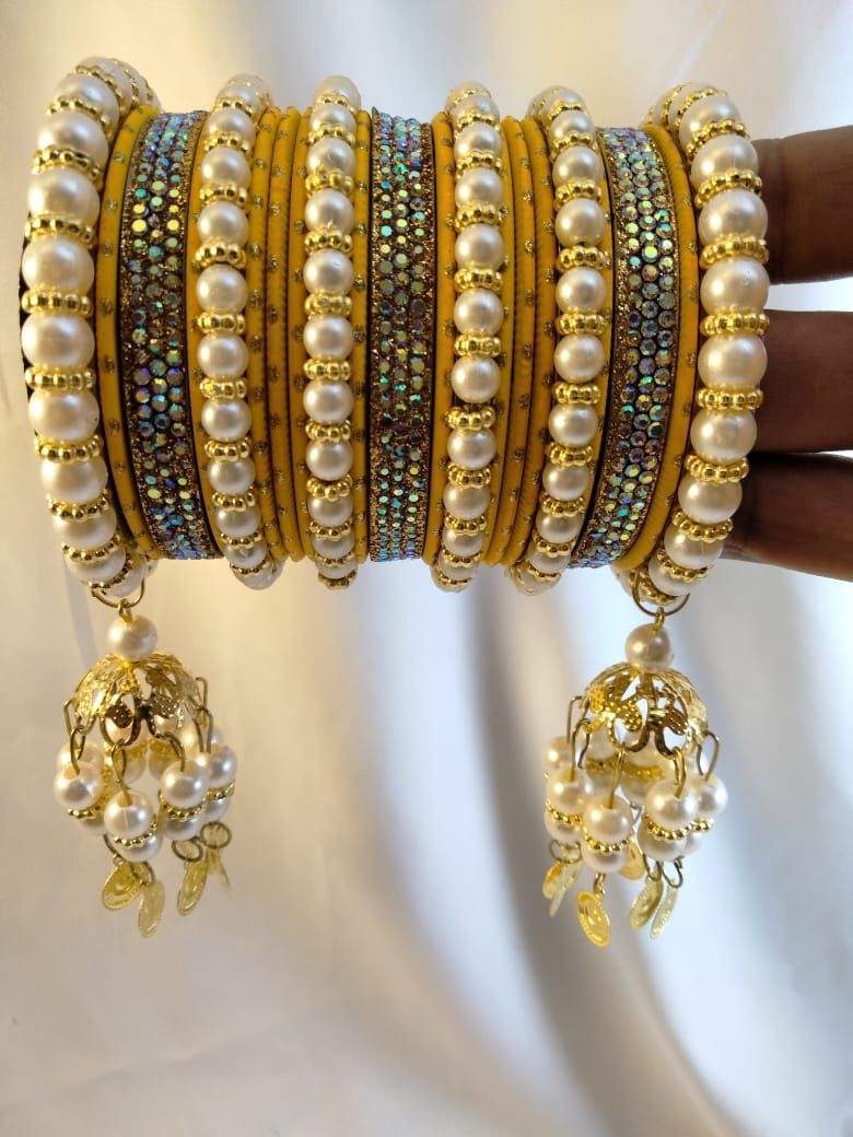 *White Pearls Bangles Set* by muskan khan