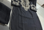 2 PCs women’s khaadi Embroidered suit by Hooriya Baloch