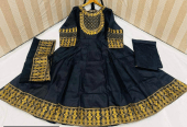 3 PCs Woman Stitches Katan Silk Embroidered Maxi by Hanan Shafique