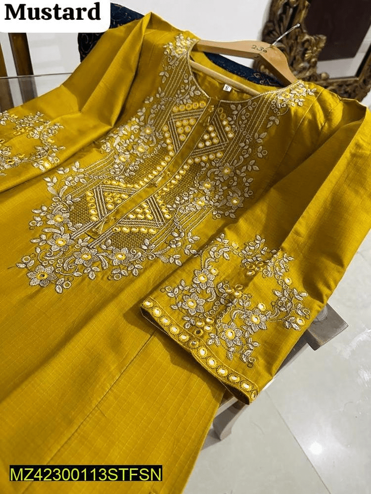 2 PCs women’s khaadi Embroidered suit by Hooriya Baloch