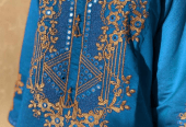 2 PCs women’s khaadi Embroidered suit by Hooriya Baloch