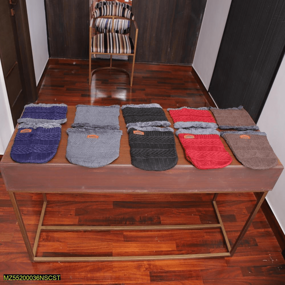 Fabric: Wool • Product Type: Beanie Cap and neck Warmer by Haris Khan