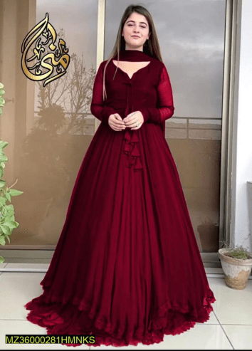 3 Pcs Women’s Stitched Chiffon Plain Maxi … Free home delivery by Muhammad Maqbool