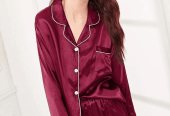 Women’s stiched silk sleepwear by Hooriya Baloch
