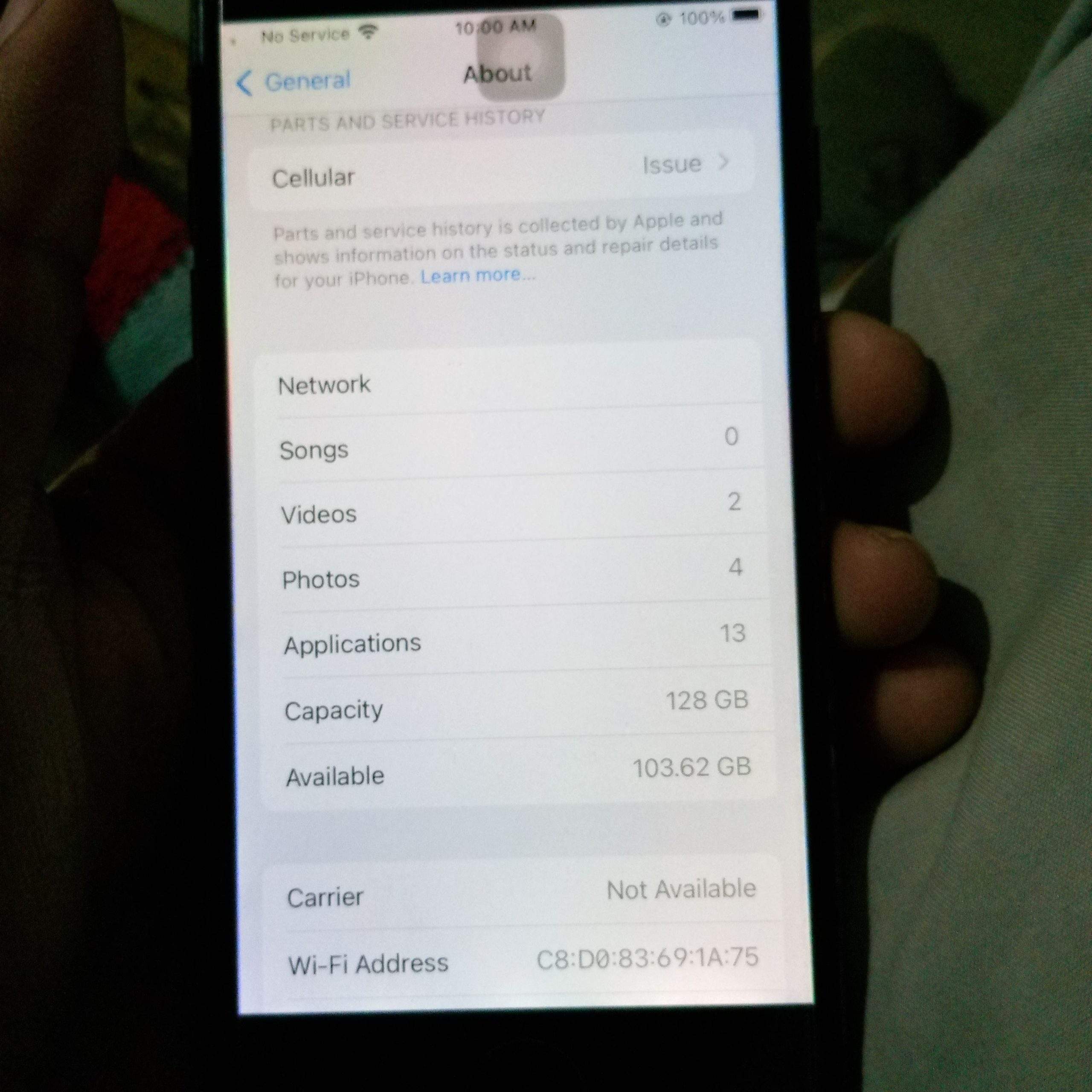 iPhone 7 non pta just finger not working battery 100 by Muhammad UMER Farooq