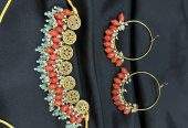 Orange and frozi golden set by Zarwish Javid