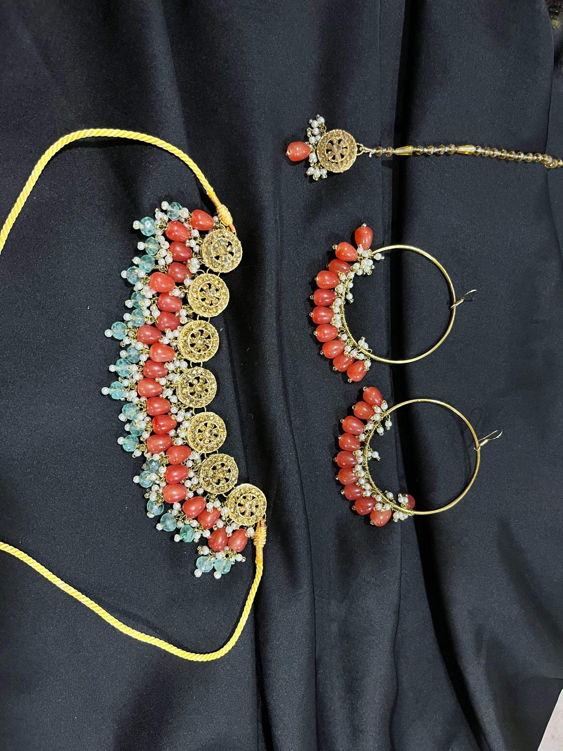 Orange and frozi golden set by Zarwish Javid